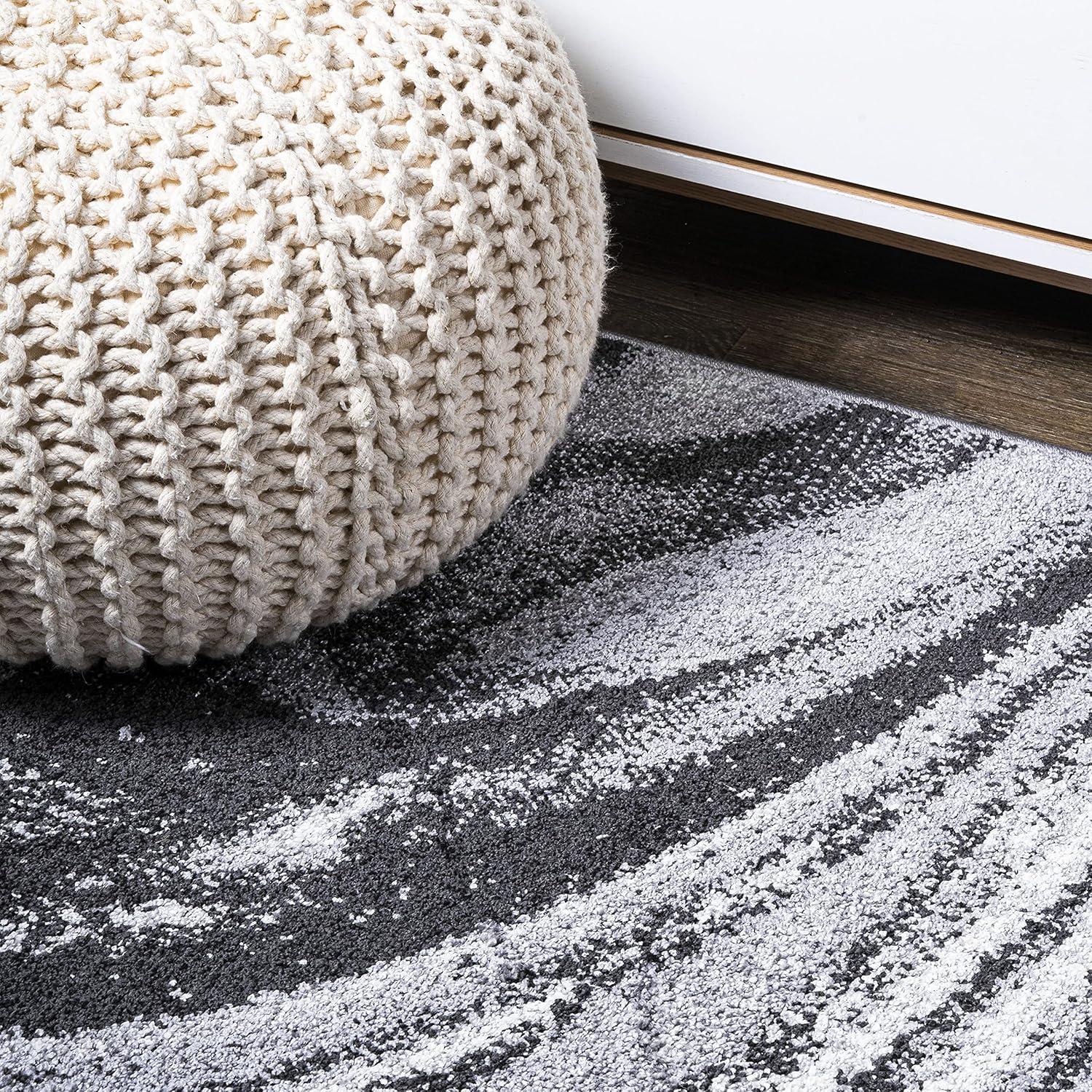 image:imageJONATHAN Y Viscon Abstract Marble Light GrayBlack Indoor Area Rug 3x5 ModernContemporaryGeometricCasual EasyCleaning for Living RoomBedroomKitchenPet FriendlyNonShedding SEU207A32 x 8 Runner
