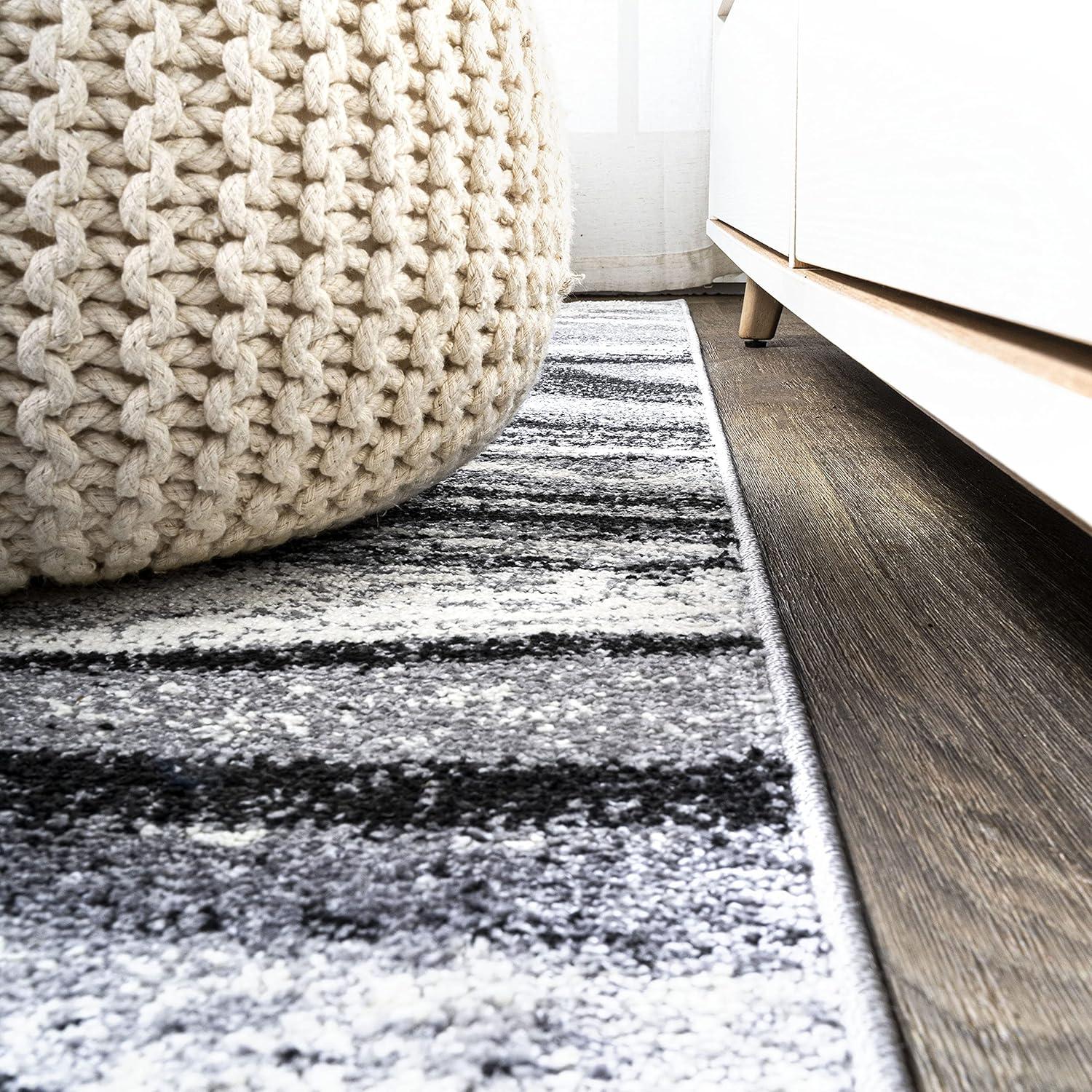 image:imageJONATHAN Y Viscon Abstract Marble Light GrayBlack Indoor Area Rug 3x5 ModernContemporaryGeometricCasual EasyCleaning for Living RoomBedroomKitchenPet FriendlyNonShedding SEU207A32 x 8 Runner