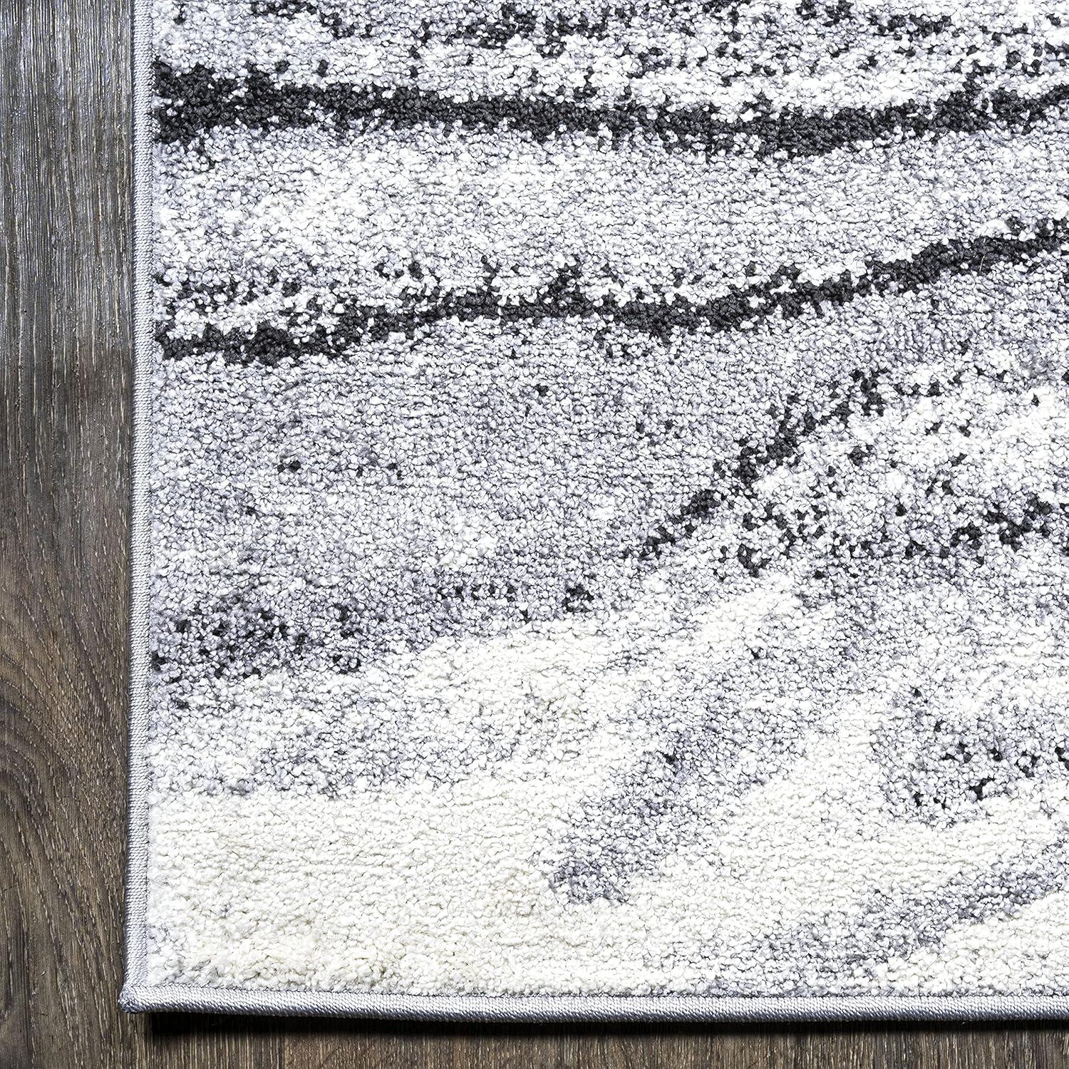 image:imageJONATHAN Y Viscon Abstract Marble Light GrayBlack Indoor Area Rug 3x5 ModernContemporaryGeometricCasual EasyCleaning for Living RoomBedroomKitchenPet FriendlyNonShedding SEU207A378 x 10 Rectangular