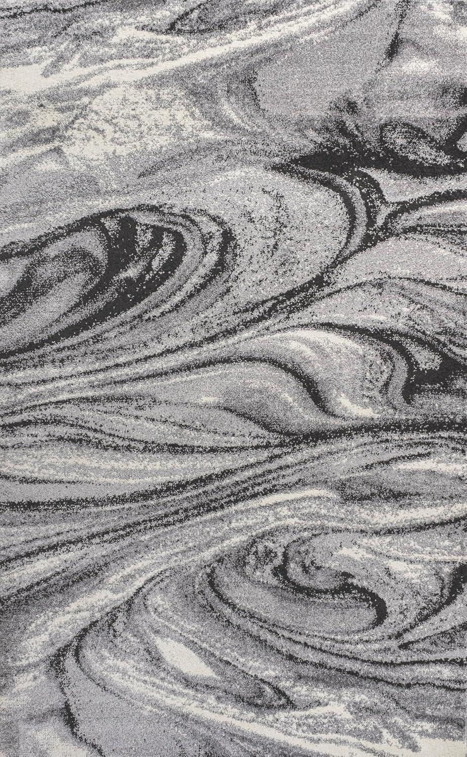 image:imageJONATHAN Y Viscon Abstract Marble Light GrayBlack Indoor Area Rug 3x5 ModernContemporaryGeometricCasual EasyCleaning for Living RoomBedroomKitchenPet FriendlyNonShedding SEU207A378 x 10 Rectangular