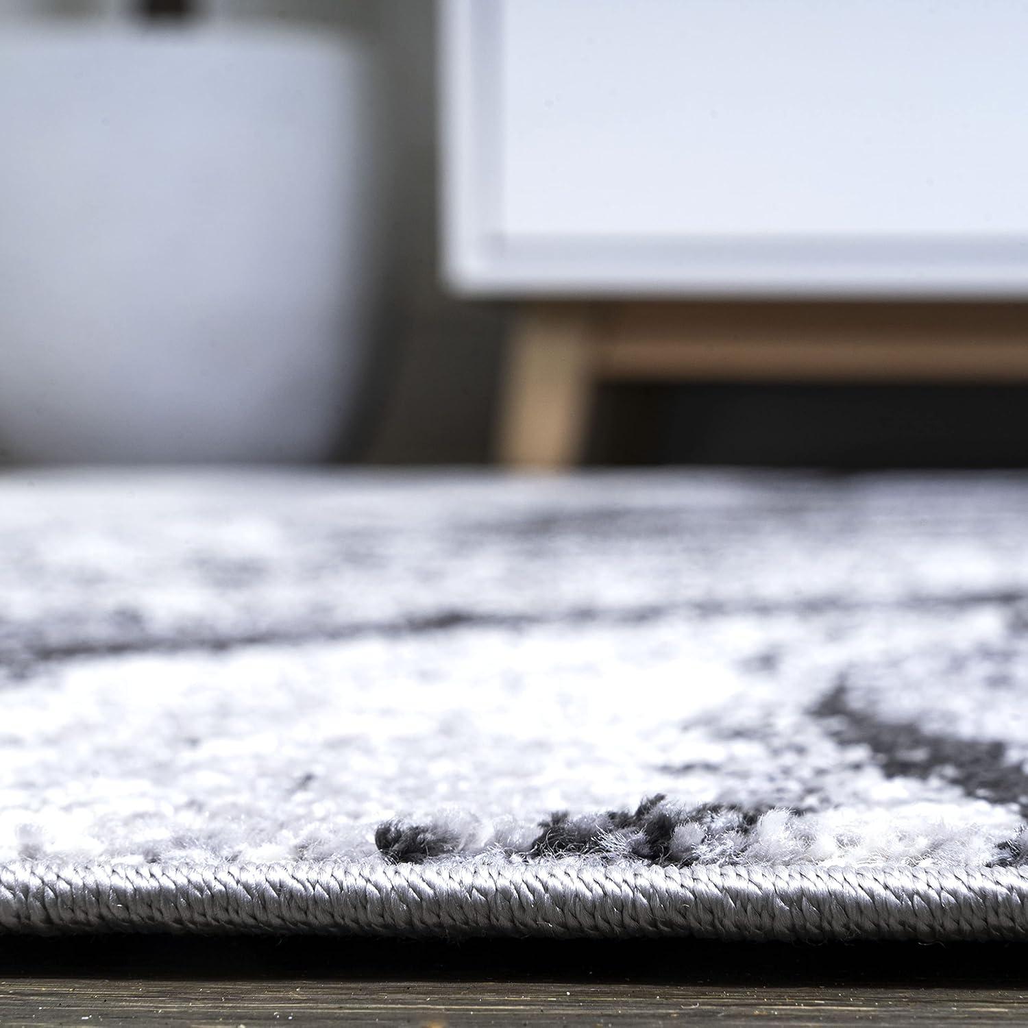image:imageJONATHAN Y Viscon Abstract Marble Light GrayBlack Indoor Area Rug 3x5 ModernContemporaryGeometricCasual EasyCleaning for Living RoomBedroomKitchenPet FriendlyNonShedding SEU207A33 x 5 Rectangular
