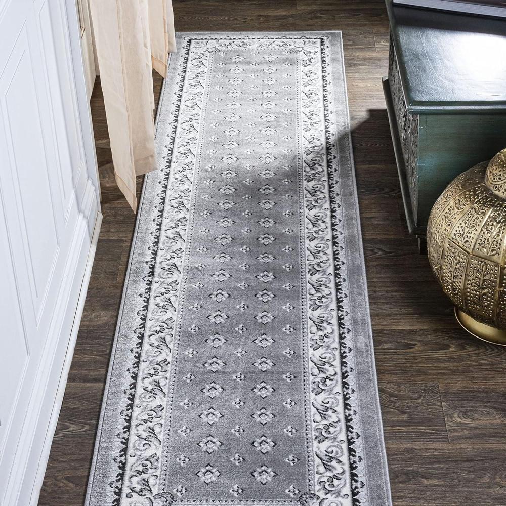 image:imageJONATHAN Y Acanthus French Border BlueNavy Indoor Area Rug 3x5 Vintage Bohemian EasyCleaning for Living Room Bedroom Kitchen Pet Friendly NonShedding MDP504E3GrayCream