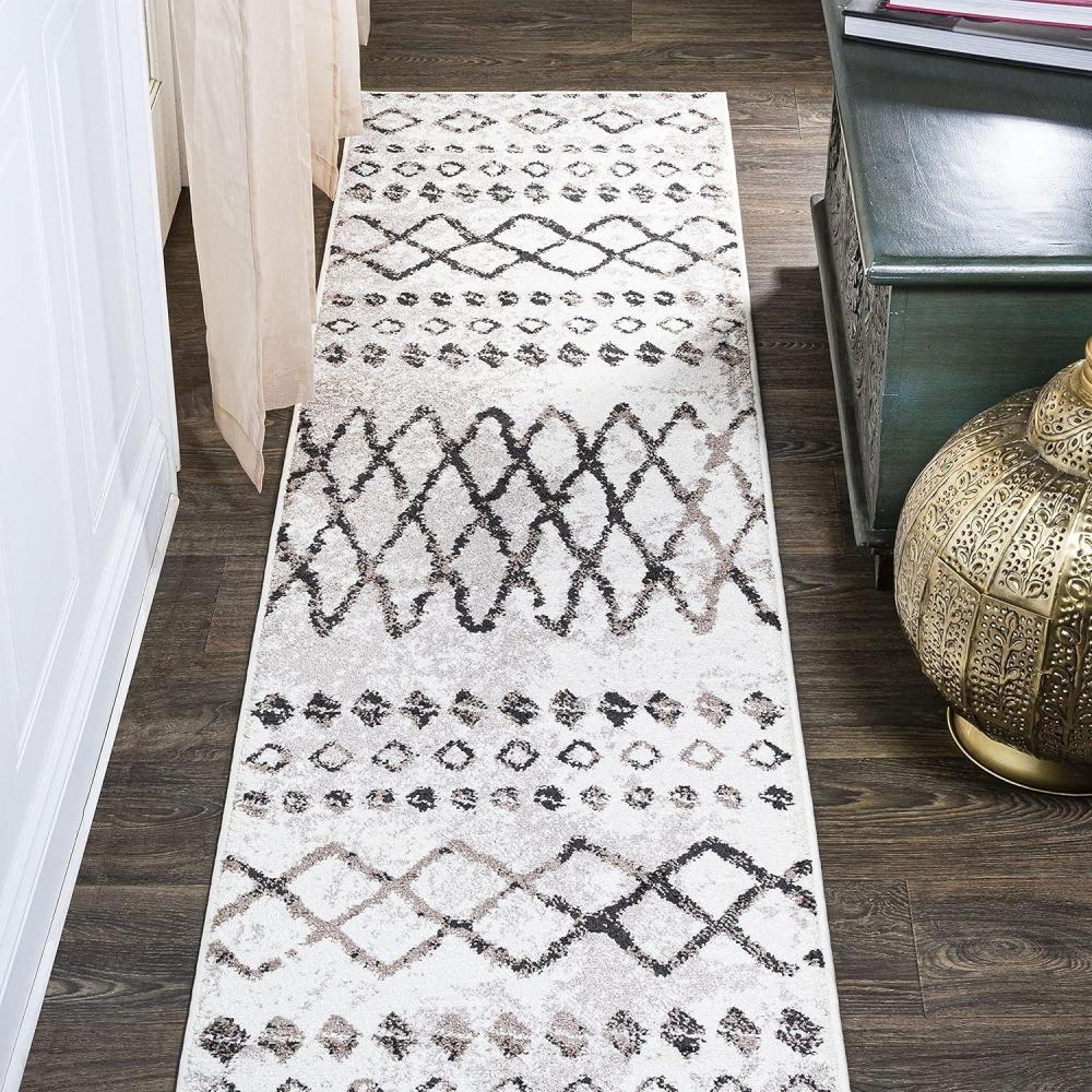 image:imageJONATHAN Y Aksil Moroccan Diamond IvoryBrown Indoor Area Rug 3x5 Bohemian Vintage EasyCleaning for Living Room Bedroom Kitchen Pet Friendly NonShedding MOH502A32 x 8 Runner