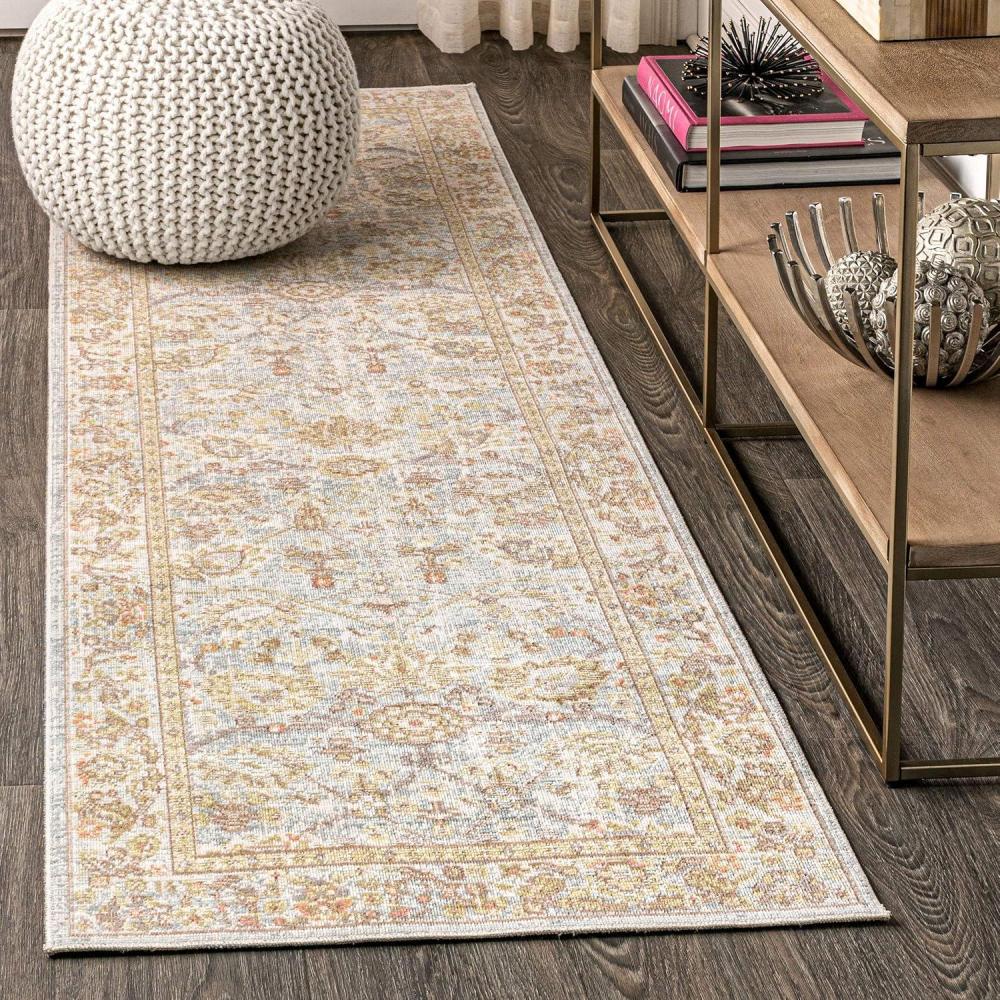 image:imageJONATHAN Y Alba Modern Faded Peshawar GrayIvory Indoor Area Rug 3x5 Transitional Traditional EasyCleaning for Living Room Bedroom Kitchen Pet Friendly NonShedding MDP304B3Blue