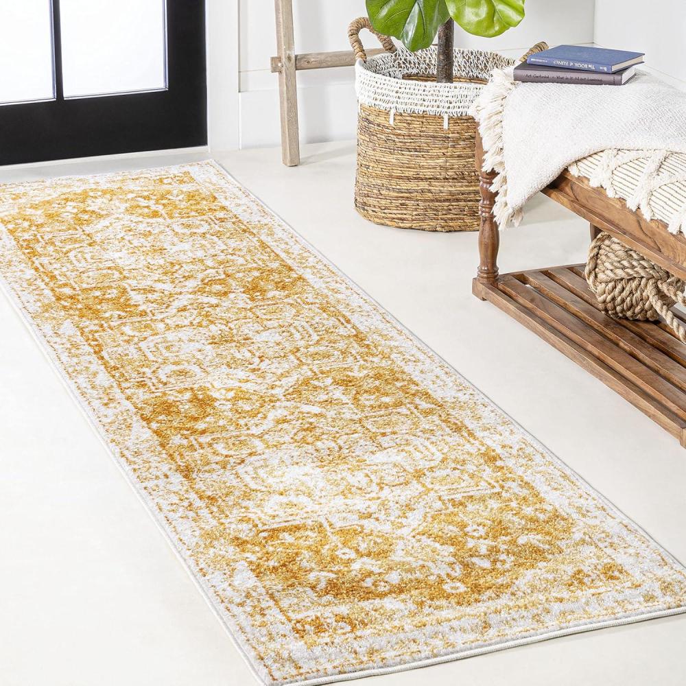 image:imageJONATHAN Y Audrey Bohemian Ornate Medallion OrangeWhite Indoor Area Rug 3x5 Traditional Vintage EasyCleaning for Living Room Bedroom Kitchen Pet Friendly NonShedding MDP209A323 x 8 Runner