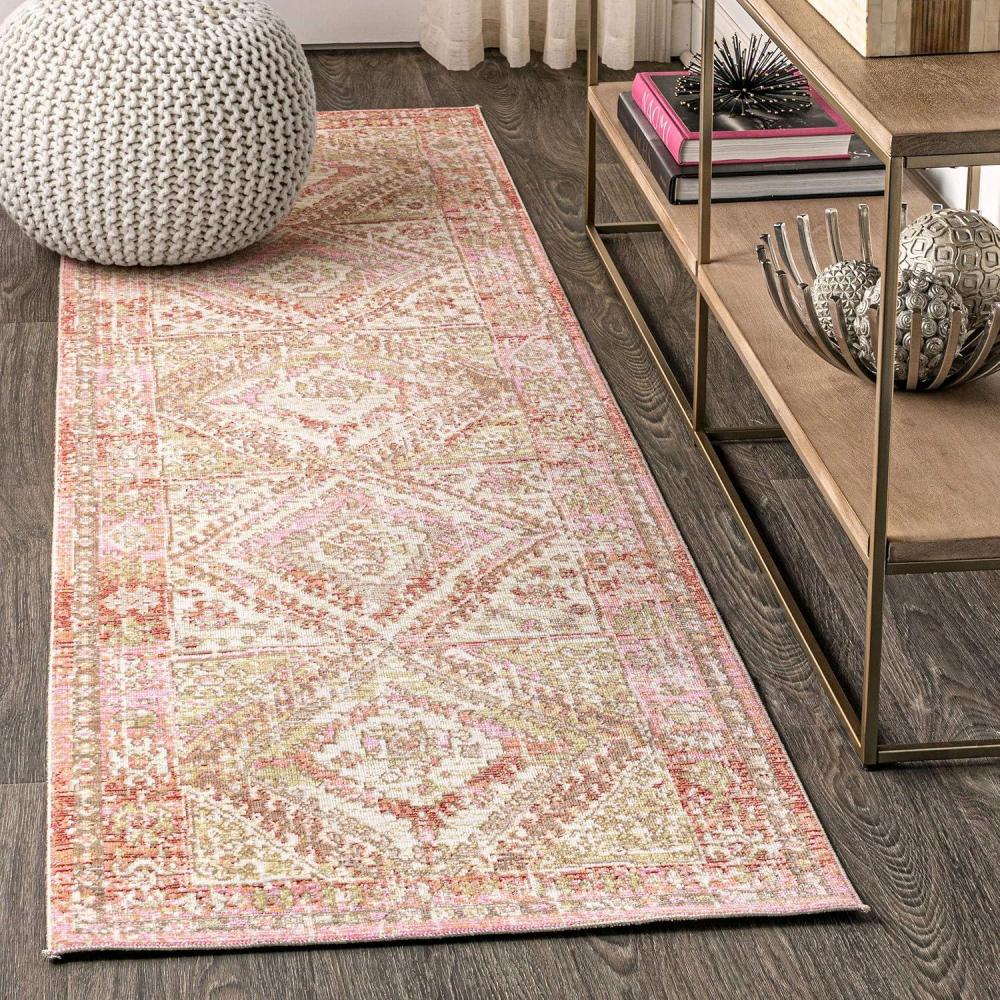 image:imageJONATHAN Y Darija Ornate Geometric Medallion Blue Indoor Area Rug 3x5 Transitional Traditional EasyCleaning for Living Room Bedroom Kitchen Pet Friendly NonShedding MDP308C3Pink