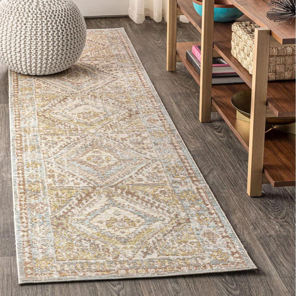 image:imageJONATHAN Y Darija Ornate Geometric Medallion Blue Indoor Area Rug 3x5 Transitional Traditional EasyCleaning for Living Room Bedroom Kitchen Pet Friendly NonShedding MDP308C3Light Blue ivory