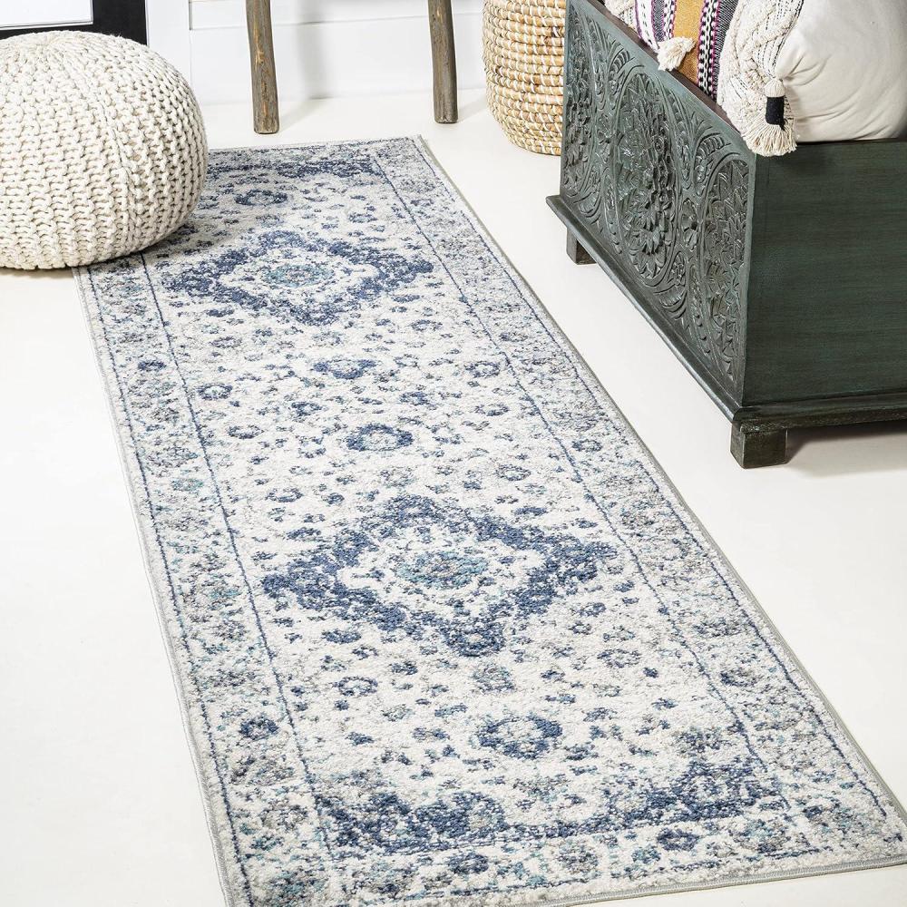 image:imageJONATHAN Y Indhira Ornate Medallion BlueGray Indoor Area Rug 3x5 Bohemian Vintage EasyCleaning for Living Room Bedroom Kitchen Pet Friendly NonShedding MDP212A3BlueGray