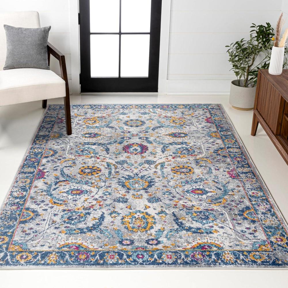 image:imageJONATHAN Y Izil Modern Light GrayBlue Indoor Area Rug 3x5 Bohemian Vintage EasyCleaning for Living Room Bedroom Kitchen Pet Friendly NonShedding MDP210A378 x 10 Rectangular