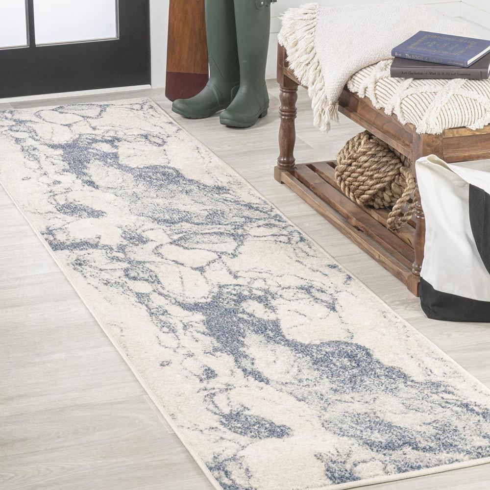 image:imageJONATHAN Y Marmo Abstract Marbled Indoor Area Rug 3x5 GoldGray Modern Contemporary EasyCleaning for Living Room Bedroom Kitchen Pet Friendly NonShedding CTP201C3BlueCream