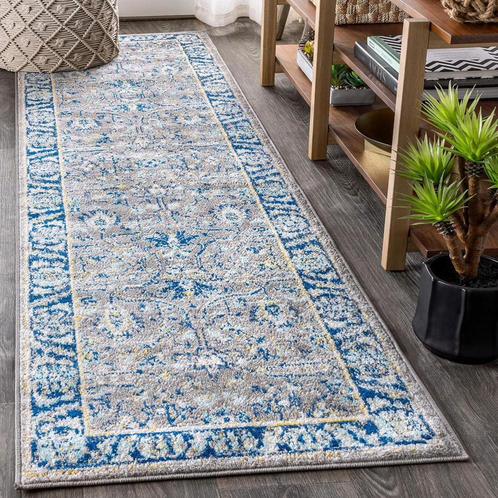 image:imageJONATHAN Y Modern Boho Floral GrayNavy Indoor Area Rug 3x5 Bohemian Vintage EasyCleaning for Living Room Bedroom Kitchen Pet Friendly NonShedding MDP204A323 x 8 Runner