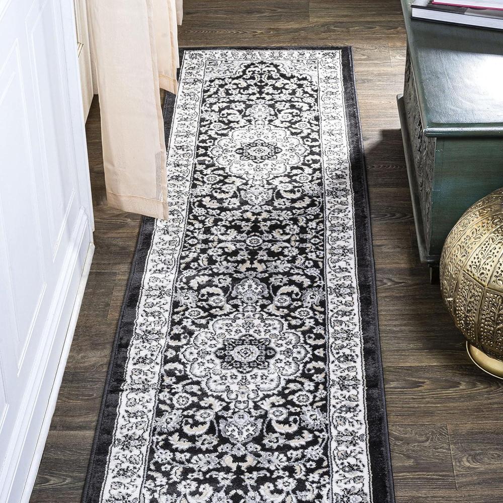 image:imageJONATHAN Y Palmette Modern Floral GrayCream Indoor Area Rug 3x5 Vintage Bohemian EasyCleaning for Living Room Bedroom Kitchen Pet Friendly NonShedding MDP503C3CreamGrayBlack