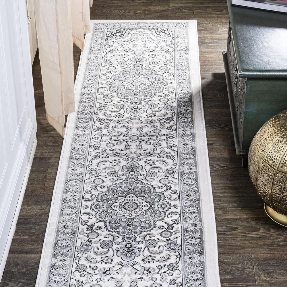 image:imageJONATHAN Y Palmette Modern Floral GrayCream Indoor Area Rug 3x5 Vintage Bohemian EasyCleaning for Living Room Bedroom Kitchen Pet Friendly NonShedding MDP503C3GrayCream