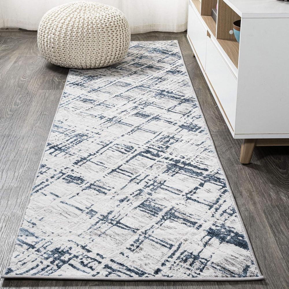image:imageJONATHAN Y Slant Abstract GrayBlue Indoor Area Rug 3X5 ft Modern for Living Room Bedroom Kitchen Office EasyCleaning High Traffic PetFriendly NonShedding SOR201B3GrayBlue