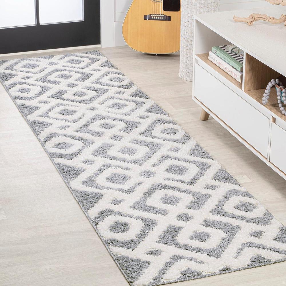 image:imageJONATHAN Y Trellis HighLow MultiCream Indoor Area Rug 3X5 ft Astrid Retro for Living Room Bedroom Kitchen Office EasyCleaning High Traffic PetFriendly NonShedding SNT103A3CreamGray