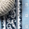 JONATHAN Y Acanthus French Border Blue/Navy Indoor Area Rug, 3×5, Vintage, Bohemian, Easy-Cleaning for Living Room, Bedroom, Kitchen, Pet Friendly, Non-Shedding (MDP504E-3)(Blue/Navy)