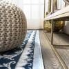 JONATHAN Y Acanthus French Border Blue/Navy Indoor Area Rug, 3×5, Vintage, Bohemian, Easy-Cleaning for Living Room, Bedroom, Kitchen, Pet Friendly, Non-Shedding (MDP504E-3)(Blue/Navy)