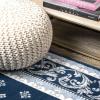 JONATHAN Y Acanthus French Border Blue/Navy Indoor Area Rug, 3×5, Vintage, Bohemian, Easy-Cleaning for Living Room, Bedroom, Kitchen, Pet Friendly, Non-Shedding (MDP504E-3)(Navy/Blue)