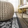 JONATHAN Y Acanthus French Border Blue/Navy Indoor Area Rug, 3×5, Vintage, Bohemian, Easy-Cleaning for Living Room, Bedroom, Kitchen, Pet Friendly, Non-Shedding (MDP504E-3)(Black/Gray)