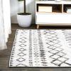 JONATHAN Y Aksil Moroccan Diamond Ivory/Brown Indoor Area Rug, 3×5, Bohemian, Vintage, Easy-Cleaning for Living Room, Bedroom, Kitchen, Pet Friendly, Non-Shedding (MOH502A-3)(5′ x 8′ (Rectangular))