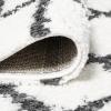 JONATHAN Y Arenal Geometric Grid Shag White/Gray Indoor Area Rug, 3×5, Bohemian, Contemporary, Easy-Cleaning for Living Room, Bedroom, Kitchen, Pet Friendly, Non-Shedding (MOH409A-3)(2′ x 10′ (Runner))