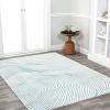 JONATHAN Y Arlo Woodgrain Geometric Ivory/Blue Indoor Area Rug, 3×5, Modern, Contemporary, Easy-Cleaning for Living Room, Bedroom, Kitchen, Pet Friendly, Non-Shedding (LUX104A-3)(2’11” x 5′ (Rectangular))