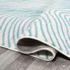 JONATHAN Y Arlo Woodgrain Geometric Ivory/Blue Indoor Area Rug, 3×5, Modern, Contemporary, Easy-Cleaning for Living Room, Bedroom, Kitchen, Pet Friendly, Non-Shedding (LUX104A-3)(2′ x 8′ (Runner))