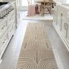 JONATHAN Y Art Deco Striped Arches Indoor Area Rug 3X5 Blue/White, Ariana MidCentury High-Low Two-Tone for Living Room, Bedroom, Kitchen, Easy-Cleaning, Pet-Friendly, Non-Shedding SND100C-3(Beige/Cream)