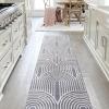 JONATHAN Y Art Deco Striped Arches Indoor Area Rug 3X5 Blue/White, Ariana MidCentury High-Low Two-Tone for Living Room, Bedroom, Kitchen, Easy-Cleaning, Pet-Friendly, Non-Shedding SND100C-3(Blue/White)
