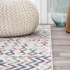 JONATHAN Y Arta Vintage Geometric Multi/Cream Indoor Area Rug, 3×5, Moroccan, Farmhouse, Easy-Cleaning for Living Room, Bedroom, Kitchen, Pet Friendly, Non-Shedding (MOH106C-3)(Multi/Cream)