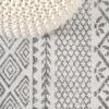 JONATHAN Y Athens Modern Geometric Boho Gray/Cream Indoor Area Rug, 3×5, Moroccan, Farmhouse, Easy-Cleaning for Living Room, Bedroom, Kitchen, Pet Friendly, Non-Shedding (MOH107A-3)(5’3″ x 7’6″ (Rectangular))