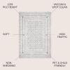 JONATHAN Y Athens Modern Geometric Boho Gray/Cream Indoor Area Rug, 3×5, Moroccan, Farmhouse, Easy-Cleaning for Living Room, Bedroom, Kitchen, Pet Friendly, Non-Shedding (MOH107A-3)(4′ x 6′ (Rectangular))