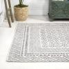 JONATHAN Y Athens Modern Geometric Boho Gray/Cream Indoor Area Rug, 3×5, Moroccan, Farmhouse, Easy-Cleaning for Living Room, Bedroom, Kitchen, Pet Friendly, Non-Shedding (MOH107A-3)(5’3″ x 7’6″ (Rectangular))