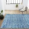 JONATHAN Y Boho Vintage Tribal Blue/Gray Indoor Area Rug 3X5 ft, Modern for Living Room, Bedroom, Kitchen, Office, Easy-Cleaning, High Traffic, Pet-Friendly, Non-Shedding (MOH100A-3)(4′ x 6′ (Rectangular))
