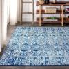 JONATHAN Y Boho Vintage Tribal Blue/Gray Indoor Area Rug 3X5 ft, Modern for Living Room, Bedroom, Kitchen, Office, Easy-Cleaning, High Traffic, Pet-Friendly, Non-Shedding (MOH100A-3)(4′ x 6′ (Rectangular))