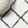 JONATHAN Y Cami Diamond Shag White/Gray Indoor Area Rug, 3×5, Moroccan, Bohemian, Contemporary, Easy-Cleaning for Living Room, Bedroom, Kitchen, Pet Friendly, Non-Shedding (MOH410A-3)(3′ x 5′ (Rectangular))