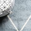 JONATHAN Y Cole Diamond Trellis Light Blue/White Runner Rug 2×8, Modern,Contemporary,Geometric,Casual, Easy-Cleaning for Living Room,Bedroom,Kitchen,Pet Friendly,Non-Shedding (SEU102C-28)(Light Blue/White)