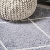 JONATHAN Y Cole Diamond Trellis Light Blue/White Runner Rug 2×8, Modern,Contemporary,Geometric,Casual, Easy-Cleaning for Living Room,Bedroom,Kitchen,Pet Friendly,Non-Shedding (SEU102C-28)(Gray/White)