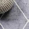 JONATHAN Y Cole Diamond Trellis Light Blue/White Runner Rug 2×8, Modern,Contemporary,Geometric,Casual, Easy-Cleaning for Living Room,Bedroom,Kitchen,Pet Friendly,Non-Shedding (SEU102C-28)(Gray/White)
