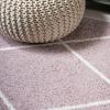 JONATHAN Y Cole Diamond Trellis Light Blue/White Runner Rug 2×8, Modern,Contemporary,Geometric,Casual, Easy-Cleaning for Living Room,Bedroom,Kitchen,Pet Friendly,Non-Shedding (SEU102C-28)(Rose/White)