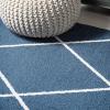 JONATHAN Y Cole Diamond Trellis Light Blue/White Runner Rug 2×8, Modern,Contemporary,Geometric,Casual, Easy-Cleaning for Living Room,Bedroom,Kitchen,Pet Friendly,Non-Shedding (SEU102C-28)(Navy/White)