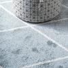 JONATHAN Y Cole Diamond Trellis Light Blue/White Runner Rug 2×8, Modern,Contemporary,Geometric,Casual, Easy-Cleaning for Living Room,Bedroom,Kitchen,Pet Friendly,Non-Shedding (SEU102C-28)(Light Blue/White)