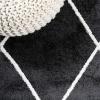 JONATHAN Y Cole Diamond Trellis Light Blue/White Runner Rug 2×8, Modern,Contemporary,Geometric,Casual, Easy-Cleaning for Living Room,Bedroom,Kitchen,Pet Friendly,Non-Shedding (SEU102C-28)(Black/White)