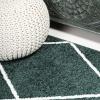 JONATHAN Y Cole Diamond Trellis Light Blue/White Runner Rug 2×8, Modern,Contemporary,Geometric,Casual, Easy-Cleaning for Living Room,Bedroom,Kitchen,Pet Friendly,Non-Shedding (SEU102C-28)(Green/White)