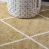 JONATHAN Y Cole Diamond Trellis Light Blue/White Runner Rug 2×8, Modern,Contemporary,Geometric,Casual, Easy-Cleaning for Living Room,Bedroom,Kitchen,Pet Friendly,Non-Shedding (SEU102C-28)(Gold/White)
