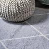 JONATHAN Y Cole Diamond Trellis Light Blue/White Runner Rug 2×8, Modern,Contemporary,Geometric,Casual, Easy-Cleaning for Living Room,Bedroom,Kitchen,Pet Friendly,Non-Shedding (SEU102C-28)(Light Gray/White)