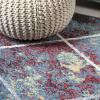 JONATHAN Y Cole Diamond Trellis Light Blue/White Runner Rug 2×8, Modern,Contemporary,Geometric,Casual, Easy-Cleaning for Living Room,Bedroom,Kitchen,Pet Friendly,Non-Shedding (SEU102C-28)(Multi/White)