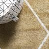 JONATHAN Y Cole Diamond Trellis Light Blue/White Runner Rug 2×8, Modern,Contemporary,Geometric,Casual, Easy-Cleaning for Living Room,Bedroom,Kitchen,Pet Friendly,Non-Shedding (SEU102C-28)(Gold/White)