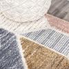 JONATHAN Y Colorblock Carved High-Low Multi Indoor Area Rug 3X5 ft, Aileen Geometric Scandi for Living Room, Bedroom, Kitchen, Easy-Cleaning, High Traffic, Pet-Friendly, Non-Shedding SNT107A-3(2’2″ x 8′ (Runner))