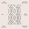 JONATHAN Y Deia Moroccan Style Diamond Shag White/Gray Indoor Area Rug, 3×5, Bohemian, Contemporary, Easy-Cleaning for Living Room, Bedroom, Kitchen, Pet Friendly, Non-Shedding (MOH401A-3)(5’1″ x 8′ (Rectangular))